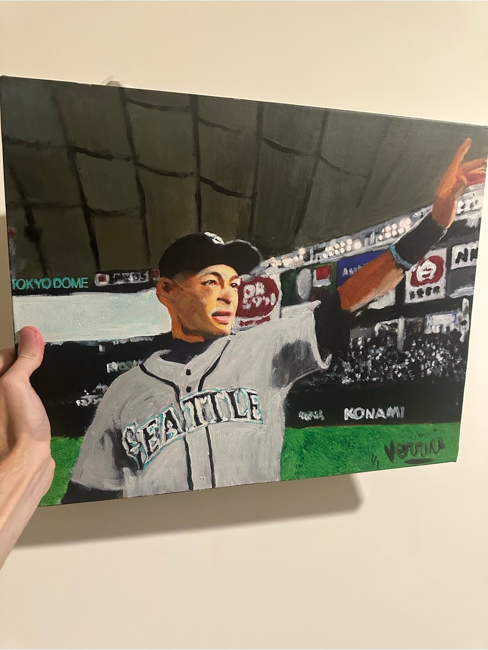 Ichiro Suzuki Farewell to Tokyo dome Seattle Baseball Canvas Painting 16x20
